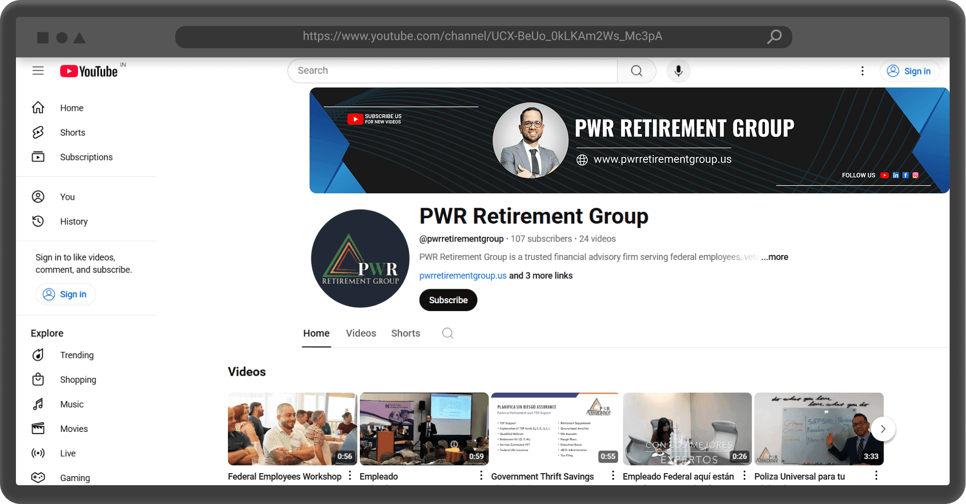 PWR Retirement Group Official YouTube Channel