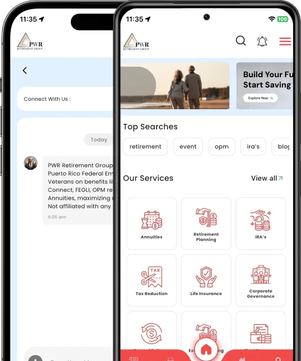 PWR Retirement Group Mobile App Dashboard