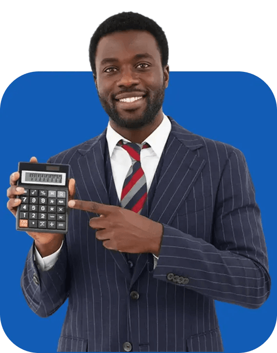 Member reviewing financial calculator and retirement options